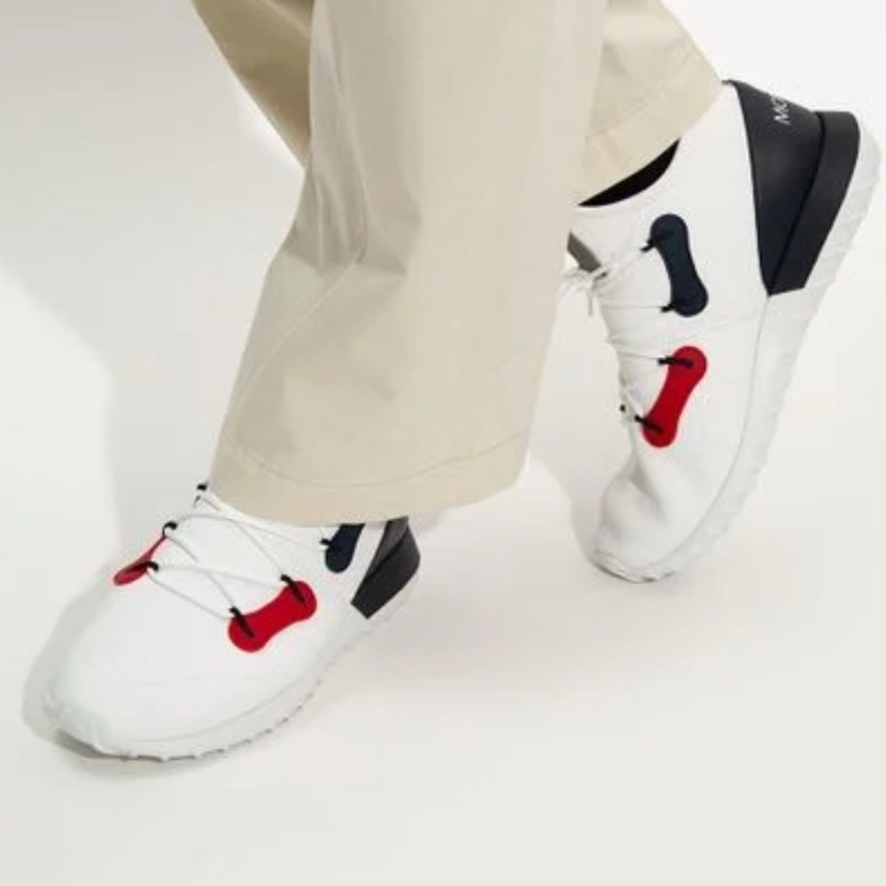 Moncler - White Sneakers with Red and Blue Accents - Picture 5 of 9